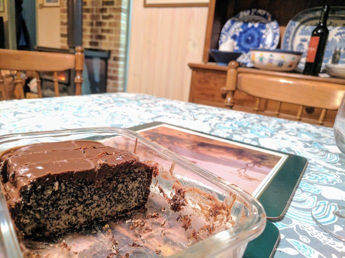 First Poppy Seed Cake  - made in a square tin