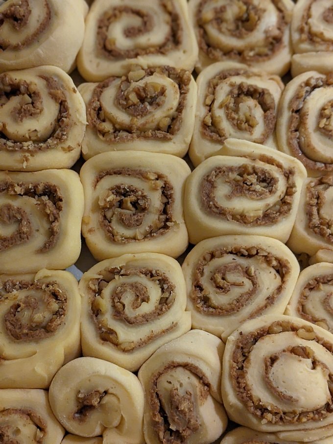 Unbaked cinnamon rolls